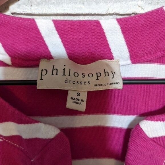 Philosophy dress knit with pockets notch collar stripes pockets sz S - Picture 2 of 5